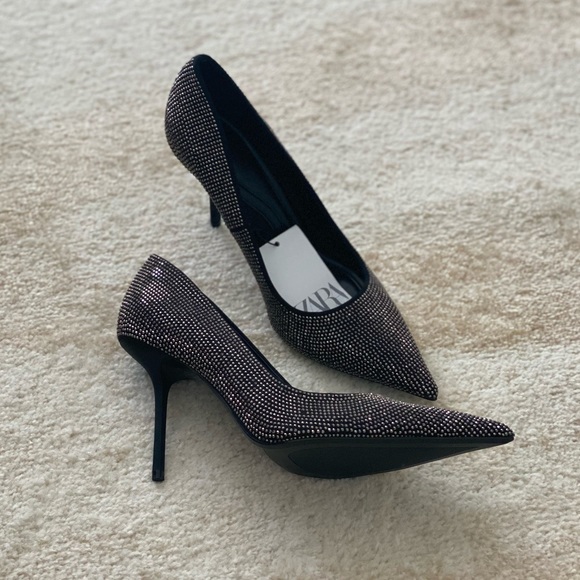 NWT! Zara Rhinestone Embellished Pumps - size 8 US / 39 EUR - Picture 4 of 5